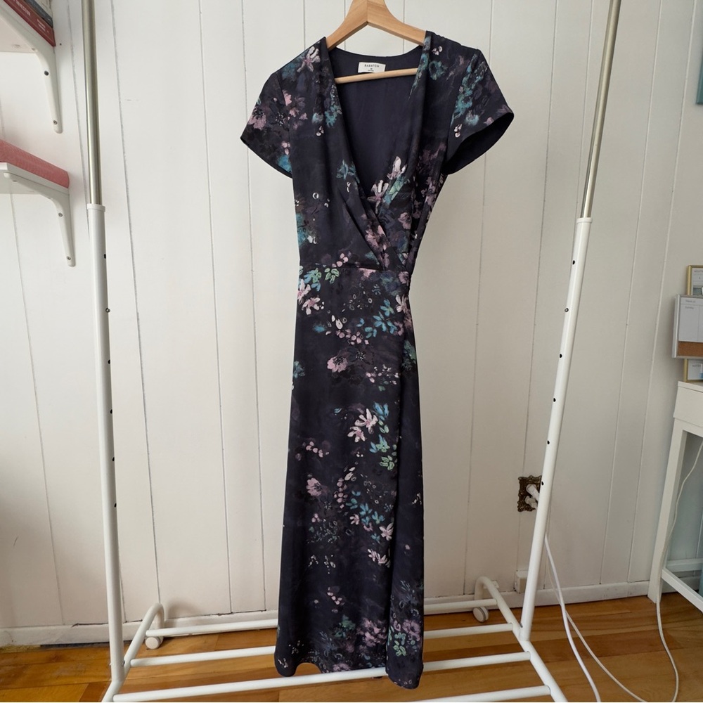 Babaton Slip Wrap Maxi Dress – Pure Indigo / Gem Green – Size XS - Picture 4 of 9